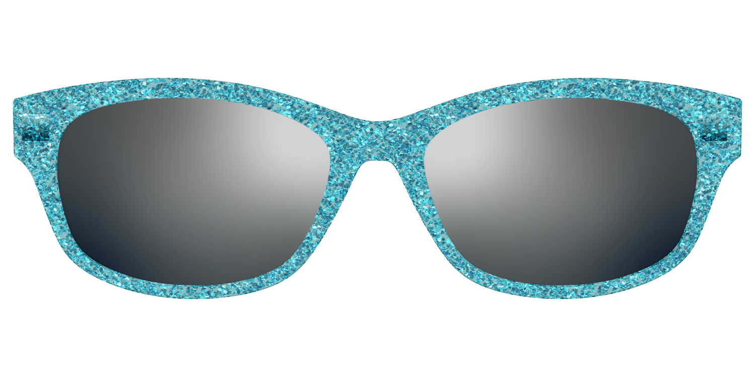 The Polarized Aquamarine Sparkle Sun Top - Front Top Image - Pair Eyewear