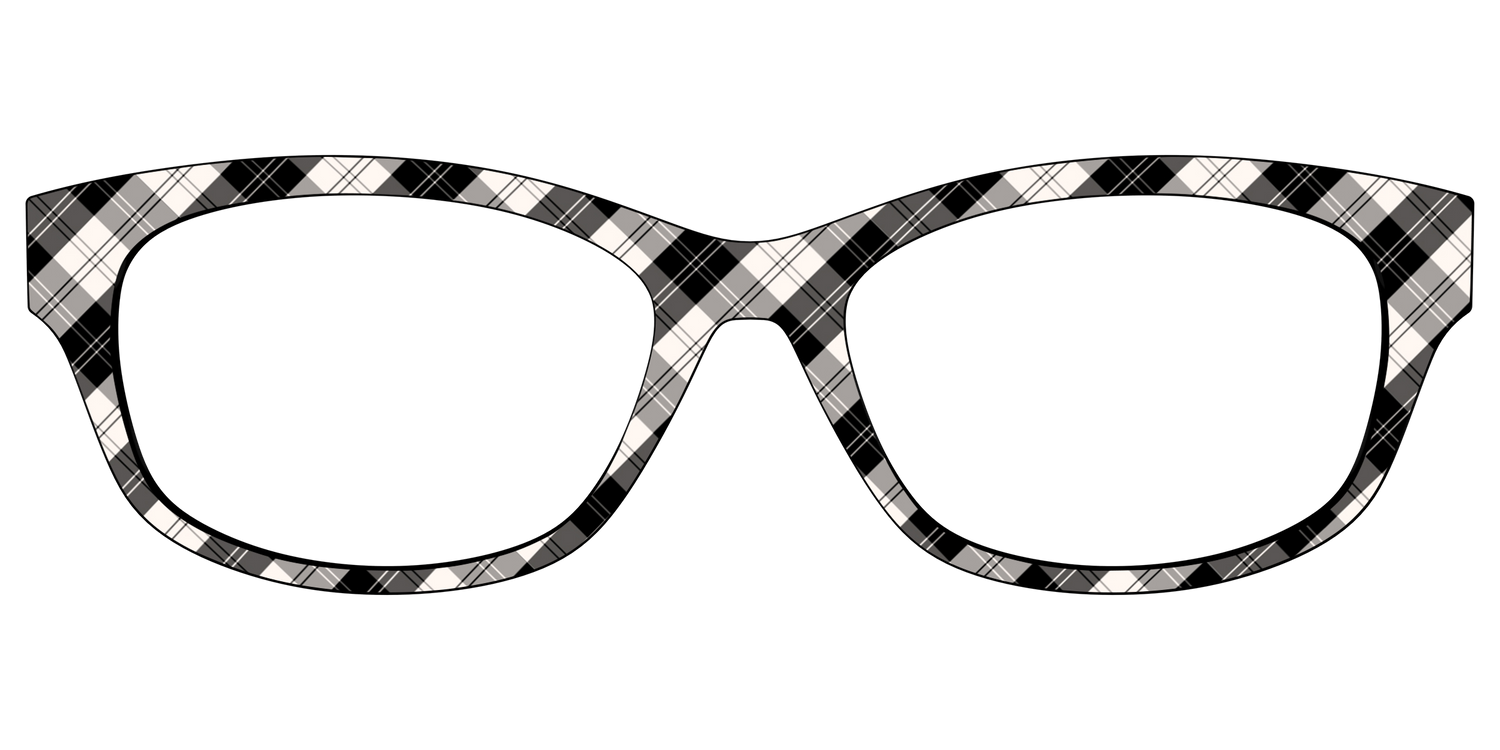 The B&W Plaid - Front Top Image - Pair Eyewear
