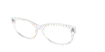 The Egg Polka Dot with Gold Foil Crystal - Angle Top Thumbnail - Pair Eyewear