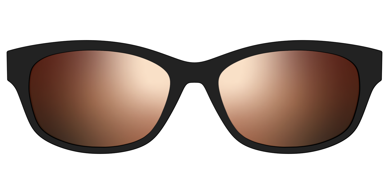 The Polarized Gold Reflective Sun Top - Front Top Image - Pair Eyewear