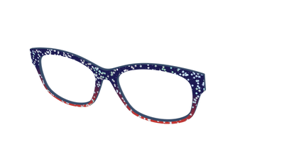 The Navy to Scarlet Gradient with Star Glitter - Angle Top Thumbnail - Pair Eyewear