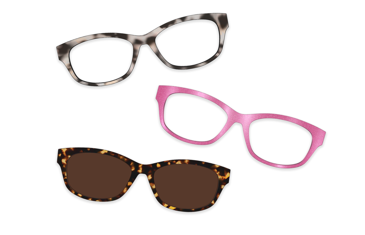 Pink Clear Rose Gold Metal - Set - Product Image 1 - Pair Eyewear