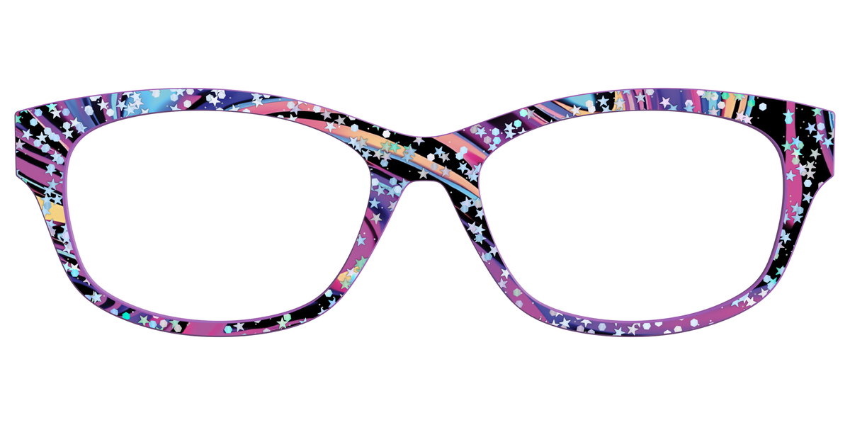 The Vaporwave Marble with Star Glitter - Front Top Image - Pair Eyewear