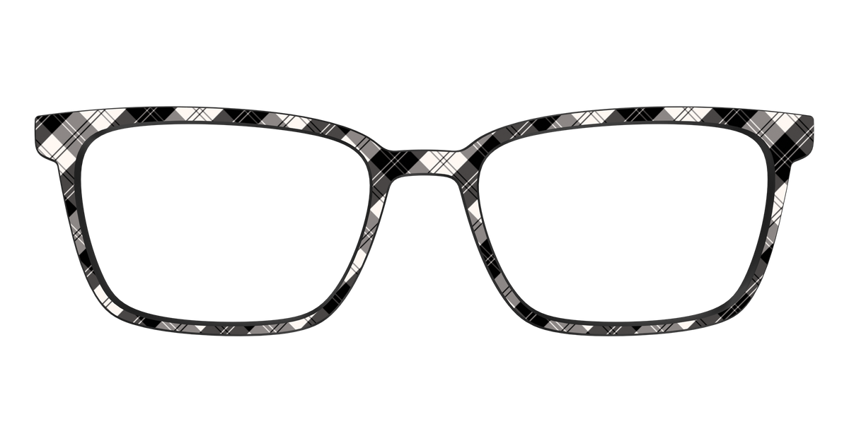 The B&W Plaid - Front Top Image - Pair Eyewear