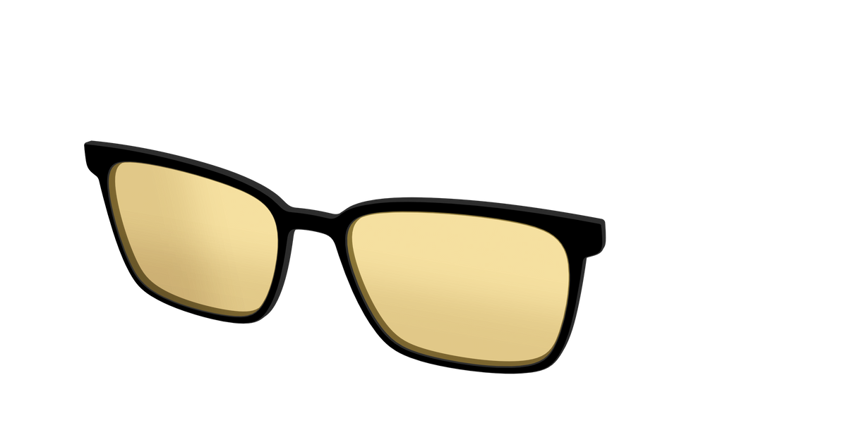 The Black With Citrine Yellow lens - Angle Top Image - Pair Eyewear
