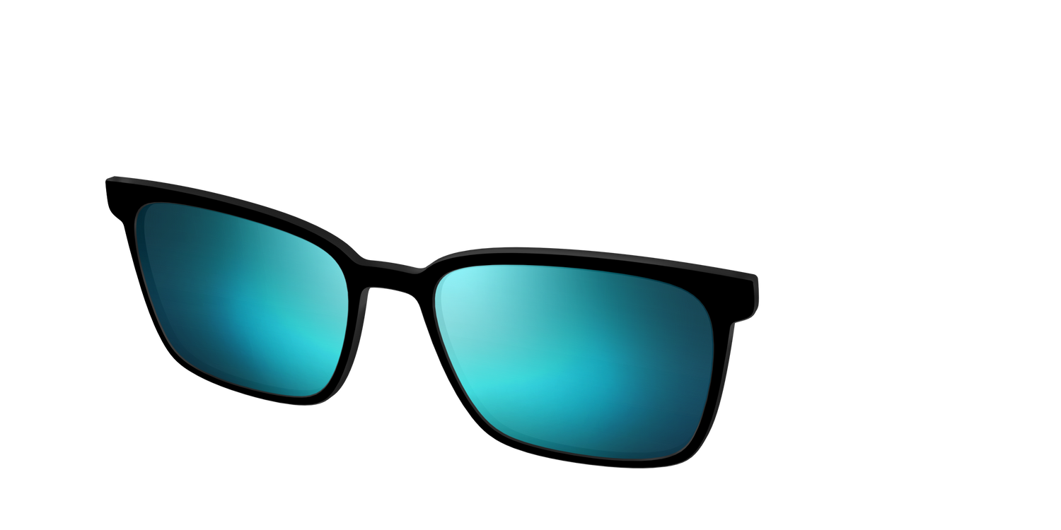 The Polarized Blue Reflective Sun Top - Angle Top Image - Pair Eyewear