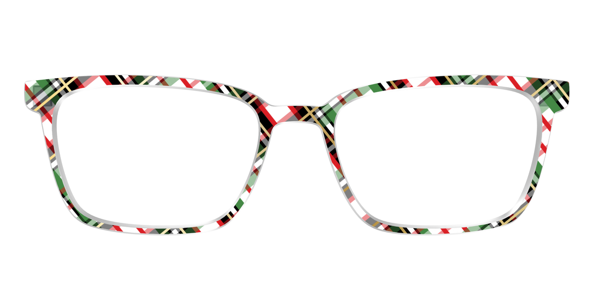 The Evergreen Plaid with Foil Crystal - Front Top Image - Pair Eyewear