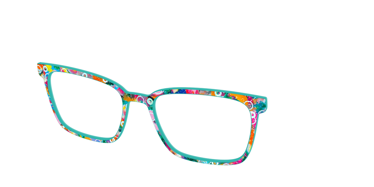 The Imaginative Tortoise with Bubble Glitter - Angle Top Image - Pair Eyewear