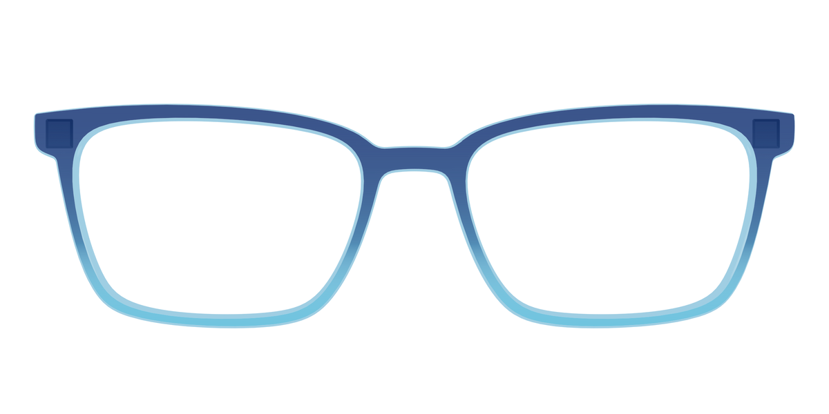 The Indigo to Sky Blue Gradient Crystal - Front Top Image - Pair Eyewear
