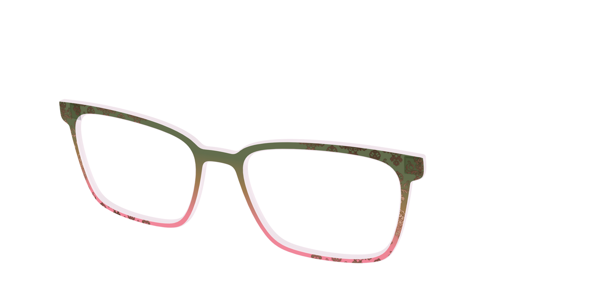 The Olive to Rose Trellis with Champagne Foil - Angle Top Image - Pair Eyewear