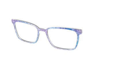 The Pastel Snowflake with Iridescent Glitter - Angle Top Thumbnail - Pair Eyewear
