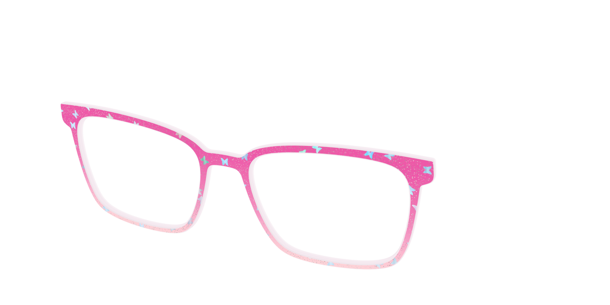 The Pink Butterfly Sparkle Crystal - Angle Top Image - Pair Eyewear
