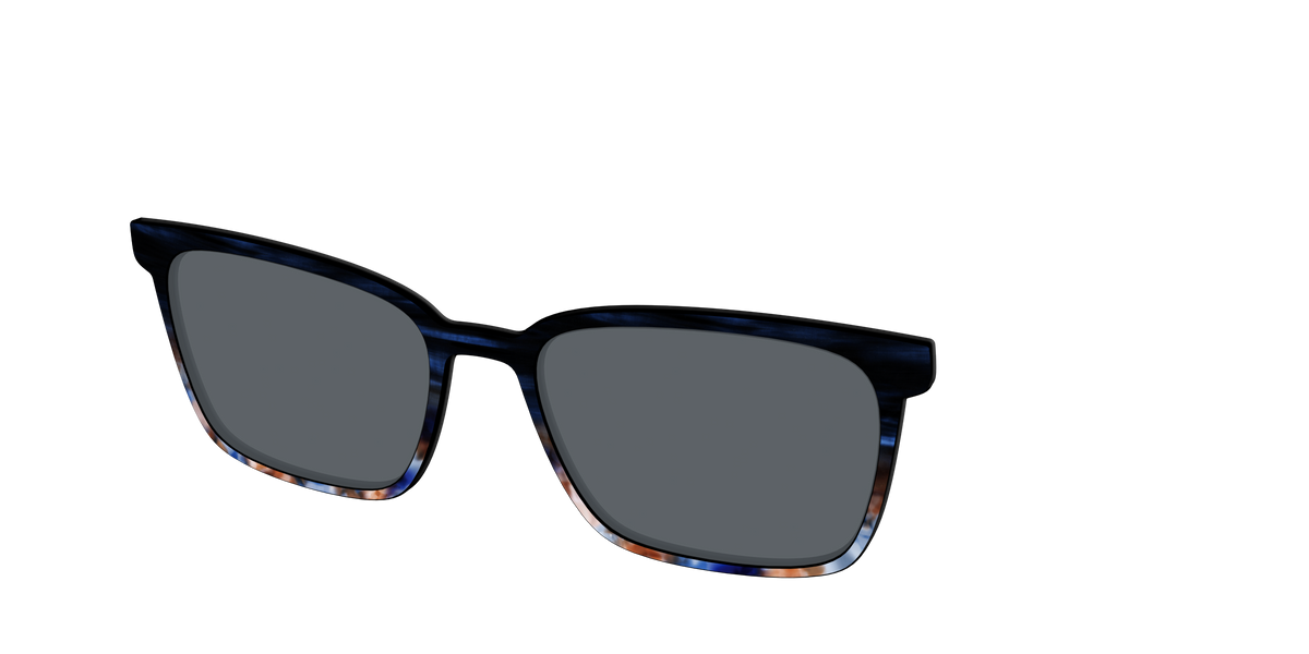 The Polarized Blue Horn Tortoise Sun Top - Angle Top Image - Pair Eyewear