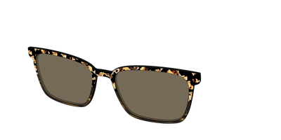 The Polarized Caramel Tortoise Horn Split Sun Top - Angle Top Thumbnail - Pair Eyewear