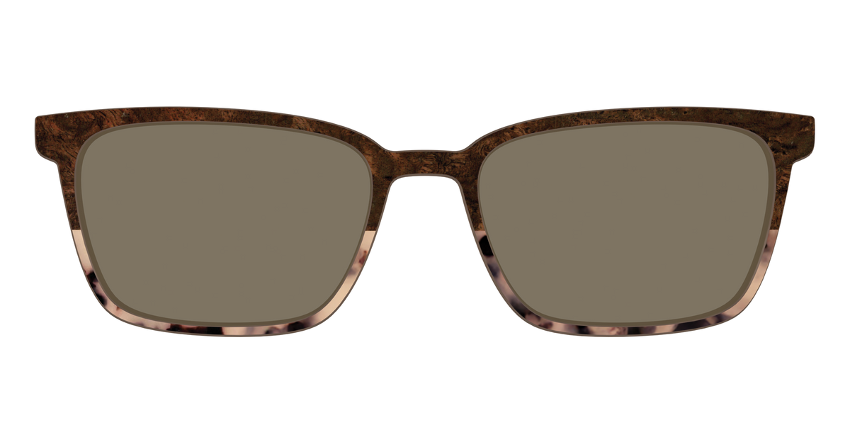 The Polarized Dark Oak Tortoise Split Sun Top - Front Top Image - Pair Eyewear