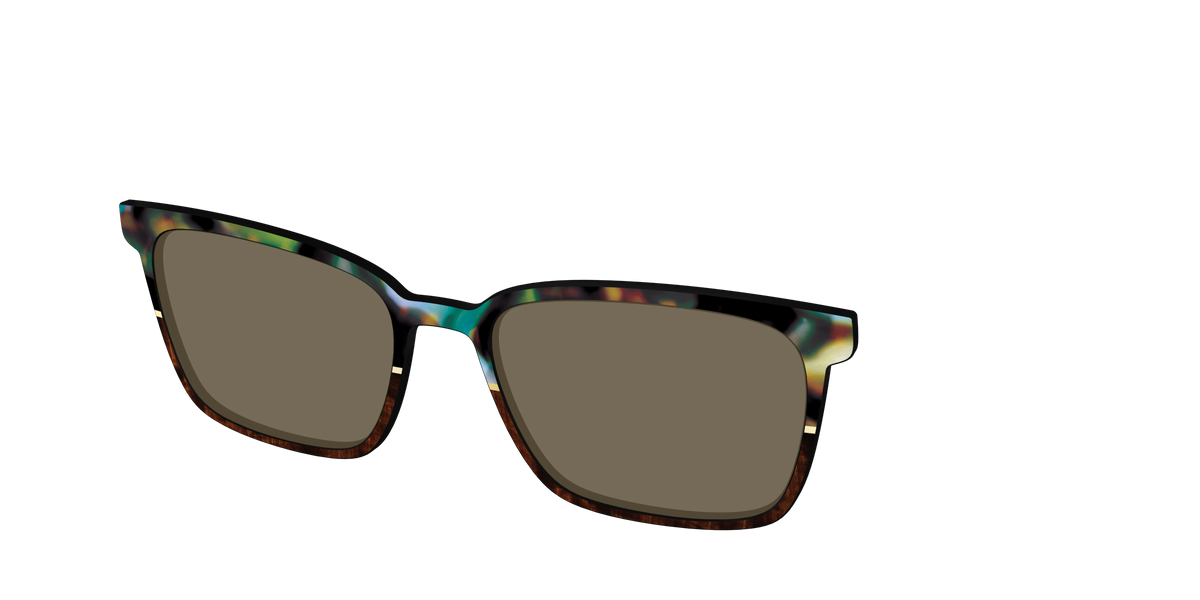 The Polarized Mirage Split with Gold Foil Sun Top - Angle Top Image - Pair Eyewear