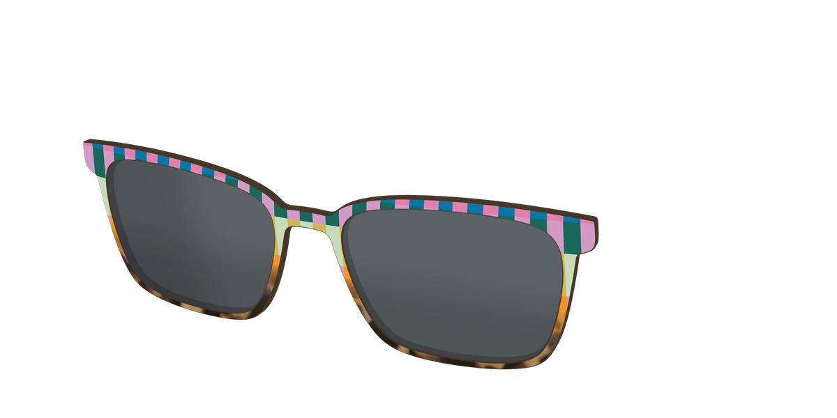 The Polarized Summer Stripes Tortoise Sun Top - Angle Top Image - Pair Eyewear