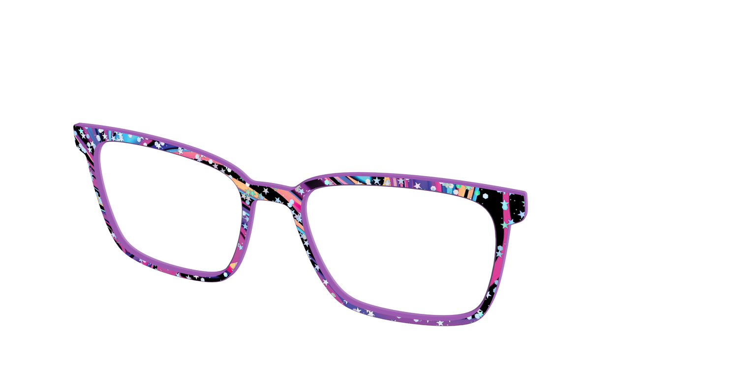 The Vaporwave Marble with Star Glitter - Angle Top Image - Pair Eyewear