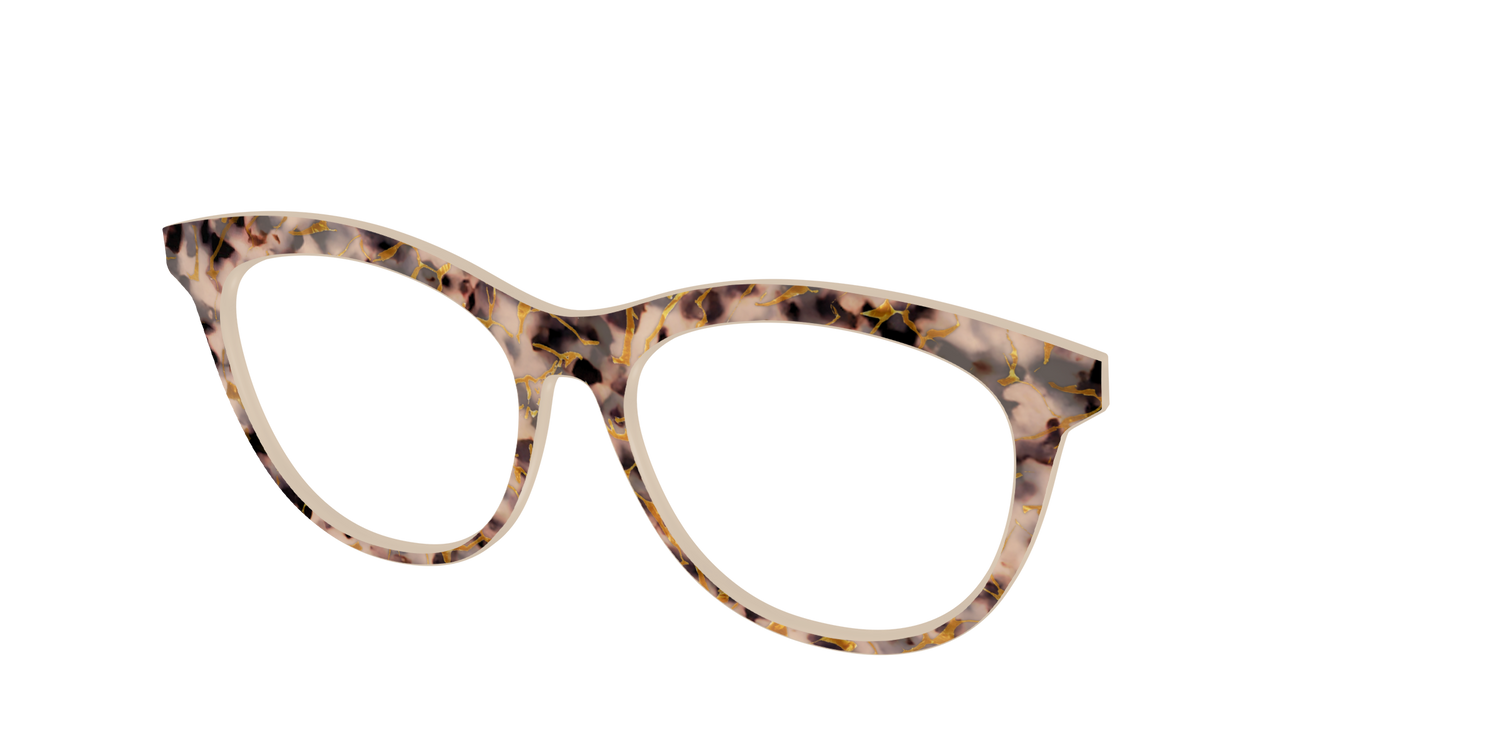 The Almond Tortoise with Gold Streaks - Angle Top Image - Pair Eyewear