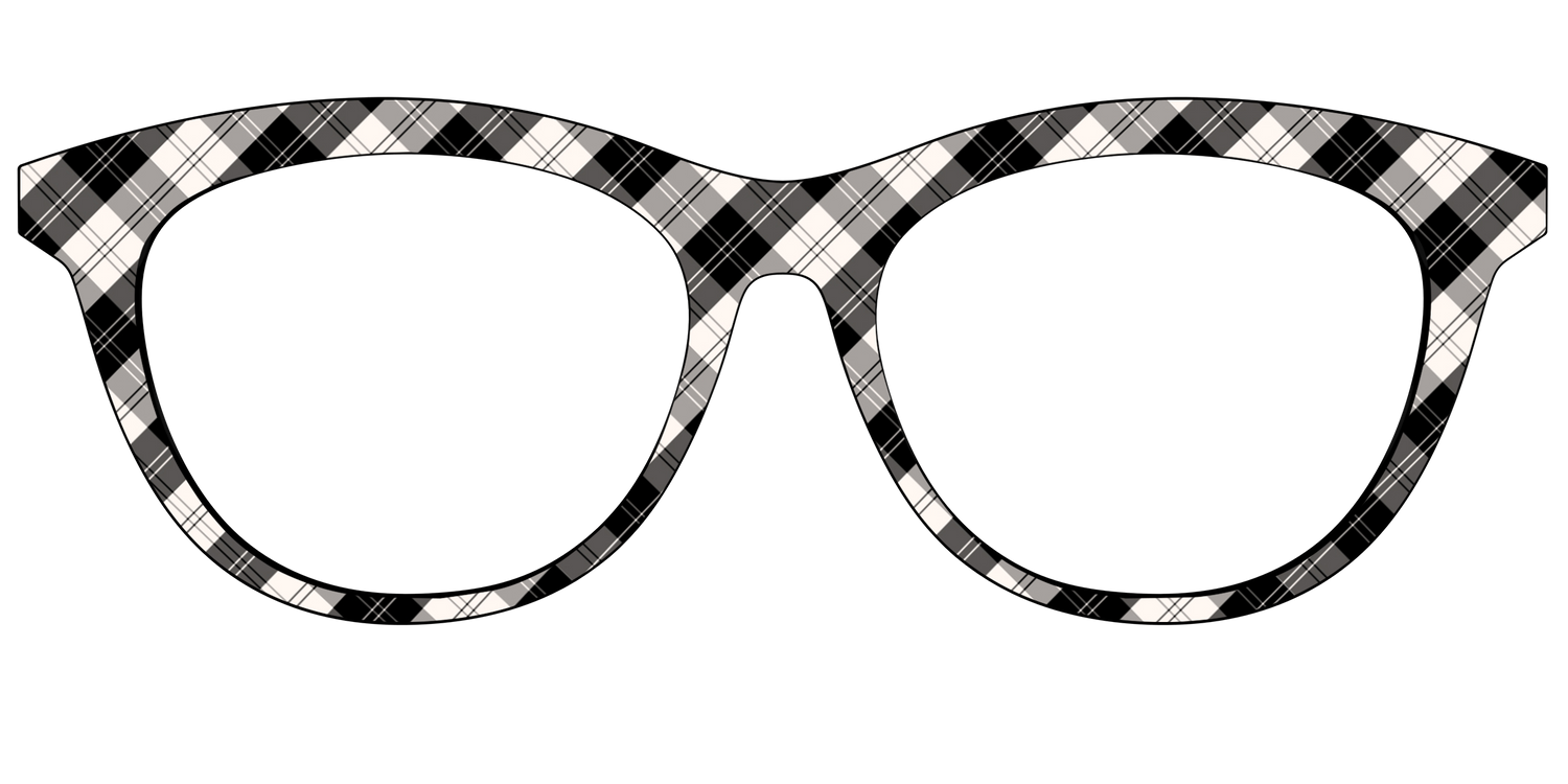The B&W Plaid - Front Top Image - Pair Eyewear