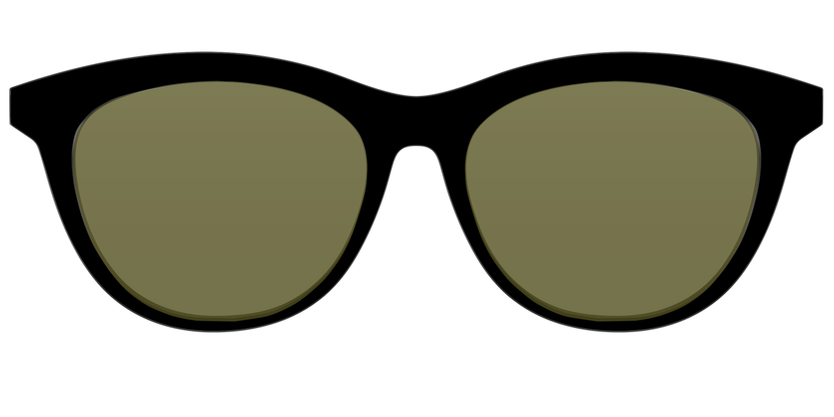 The Black with Green Racquet Sport lens - Front Top Image - Pair Eyewear