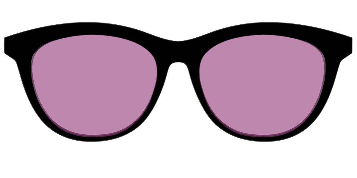 The Black with Pink Racquet Sport lens - Front Top Image - Pair Eyewear