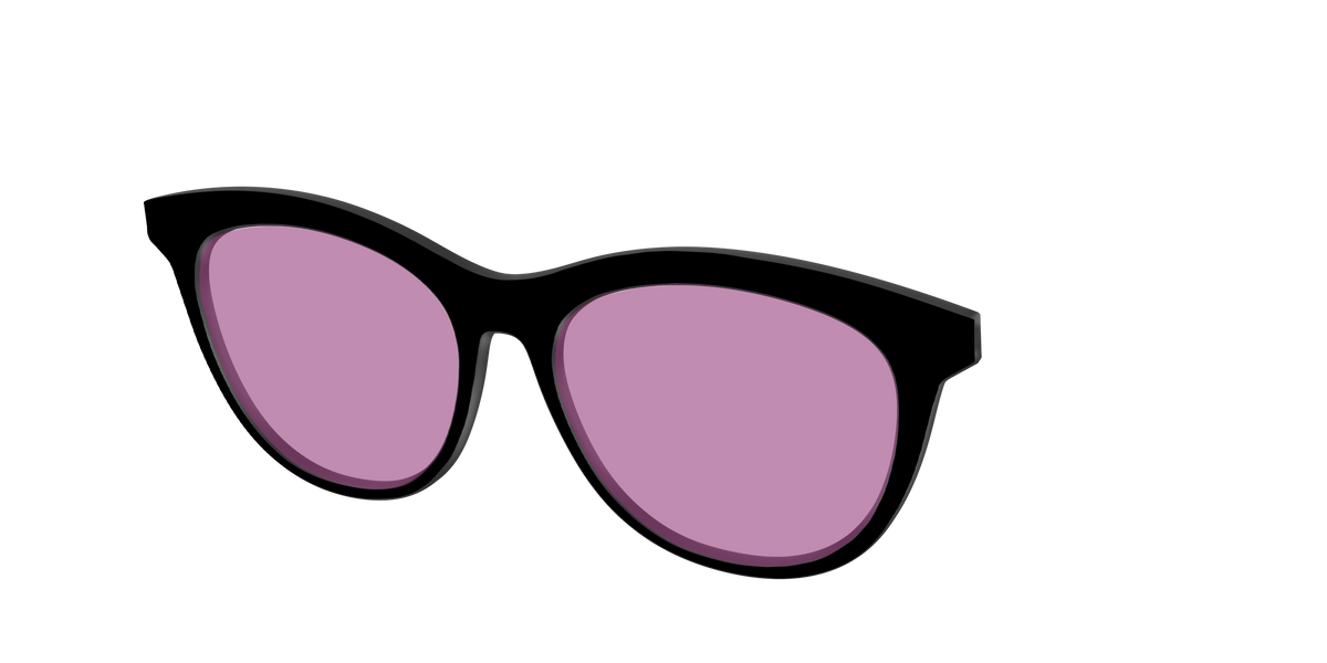The Black with Pink Racquet Sport lens - Angle Top Image - Pair Eyewear