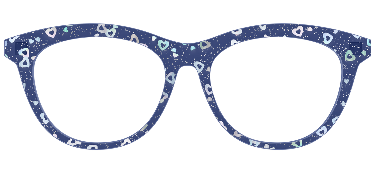 The Denim Heart Glitter Crystal - Front Top Image - Pair Eyewear