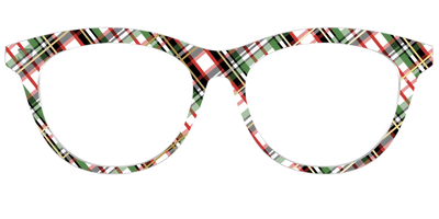 The Evergreen Plaid with Foil Crystal - Front Top Thumbnail - Pair Eyewear