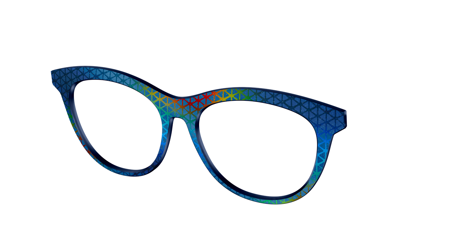 The Gleaming Blue Triangles - Angle Top Image - Pair Eyewear