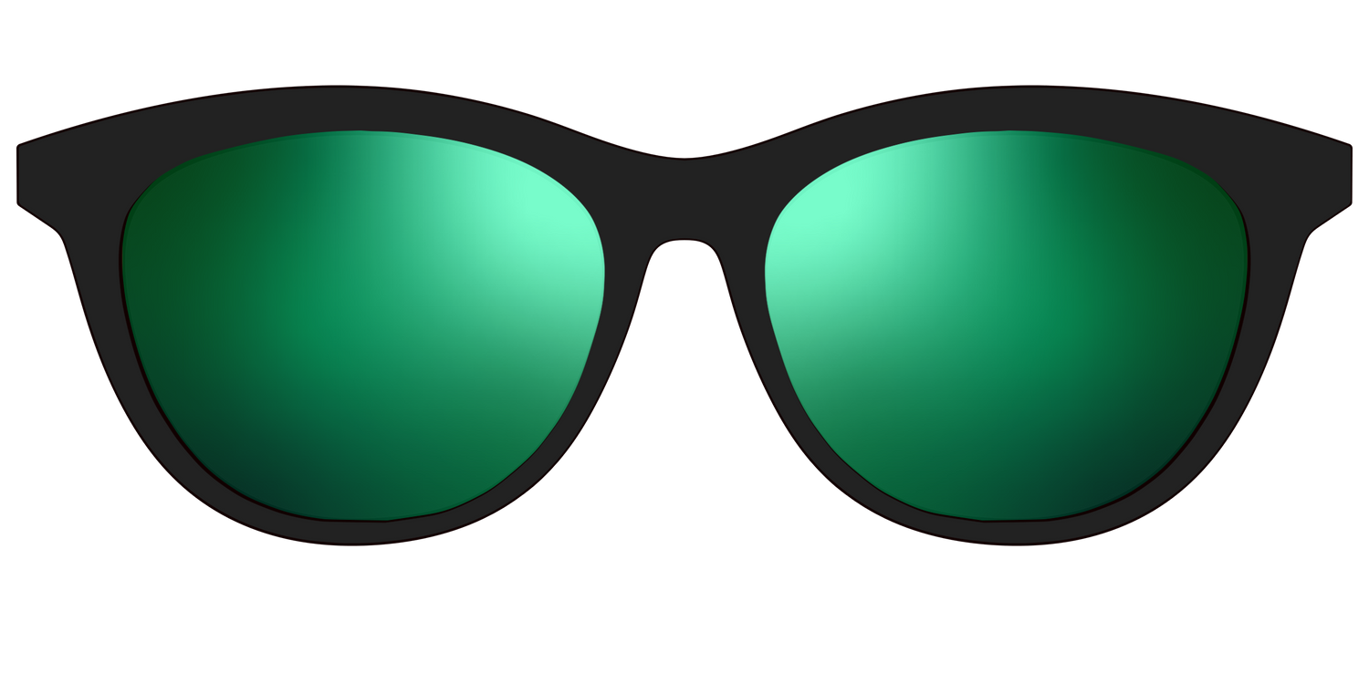 The Polarized Green Reflective Sun Top - Front Top Image - Pair Eyewear