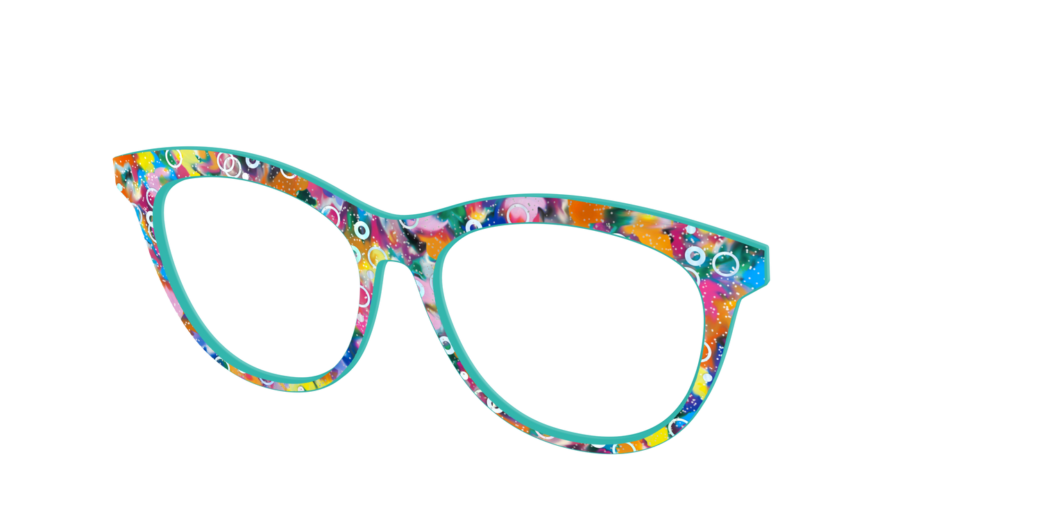 The Imaginative Tortoise with Bubble Glitter - Angle Top Image - Pair Eyewear