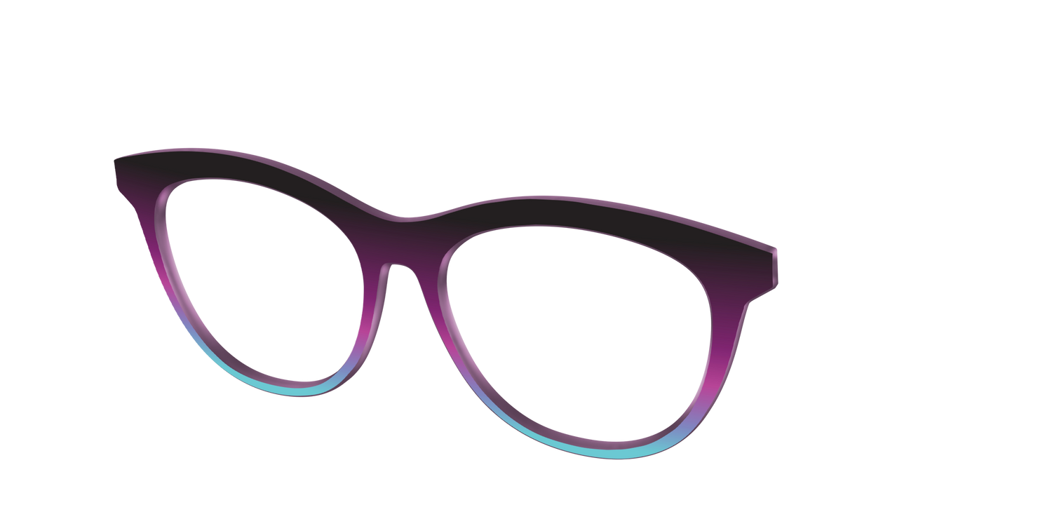 The Licorice to Seafoam Gradient - Angle Top Image - Pair Eyewear