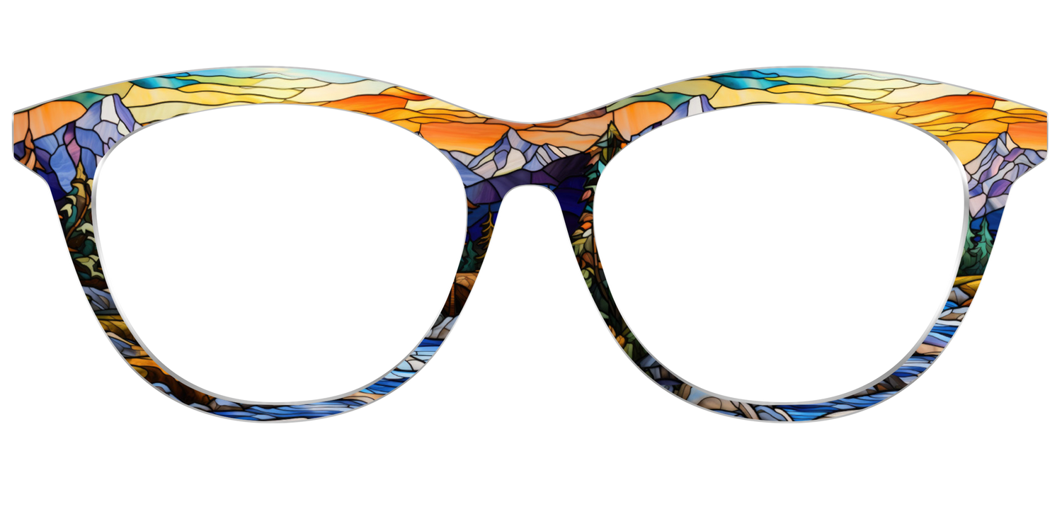 The Mountainscape Stained Glass - Front Top Image - Pair Eyewear