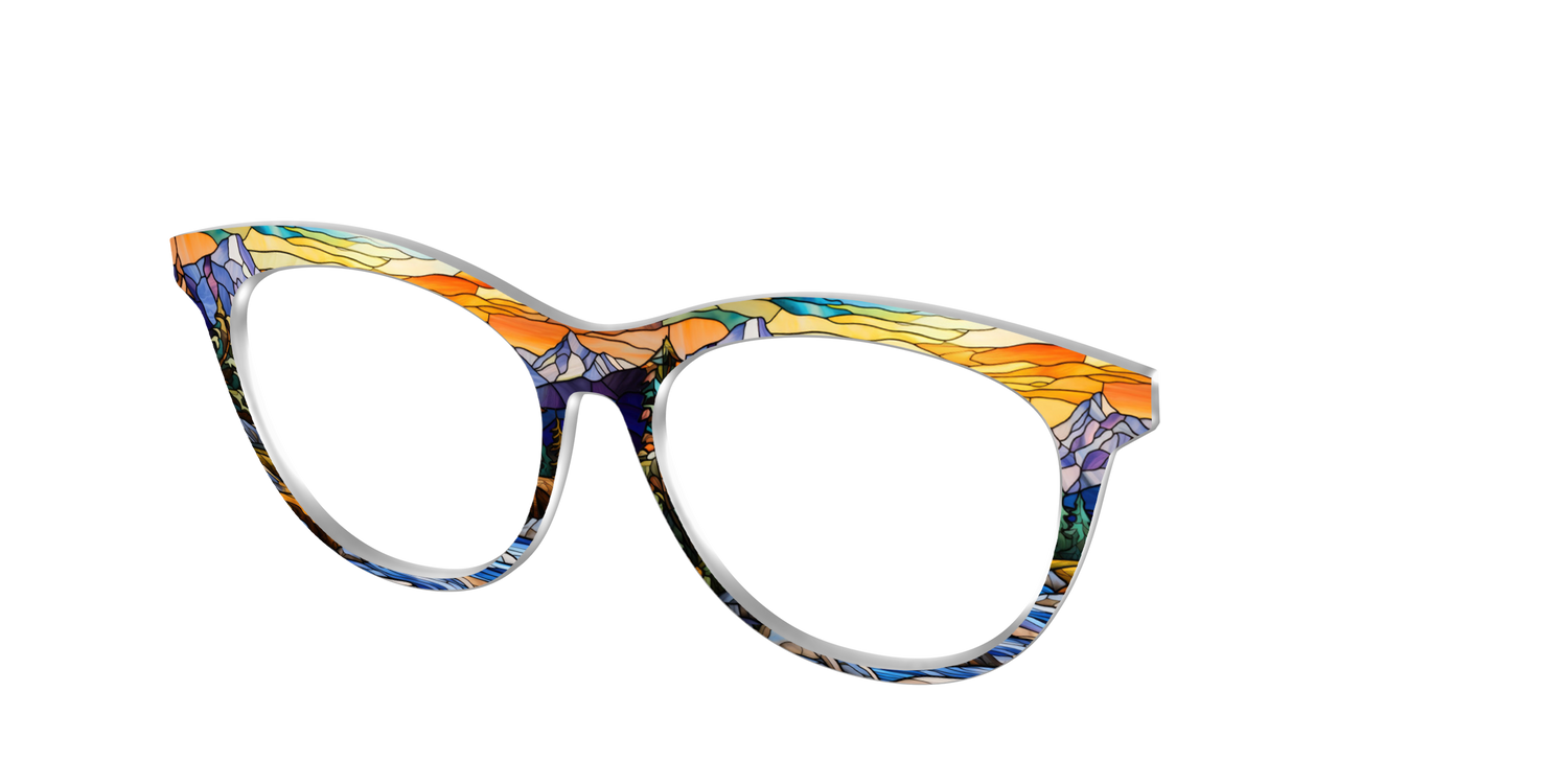The Mountainscape Stained Glass - Angle Top Image - Pair Eyewear