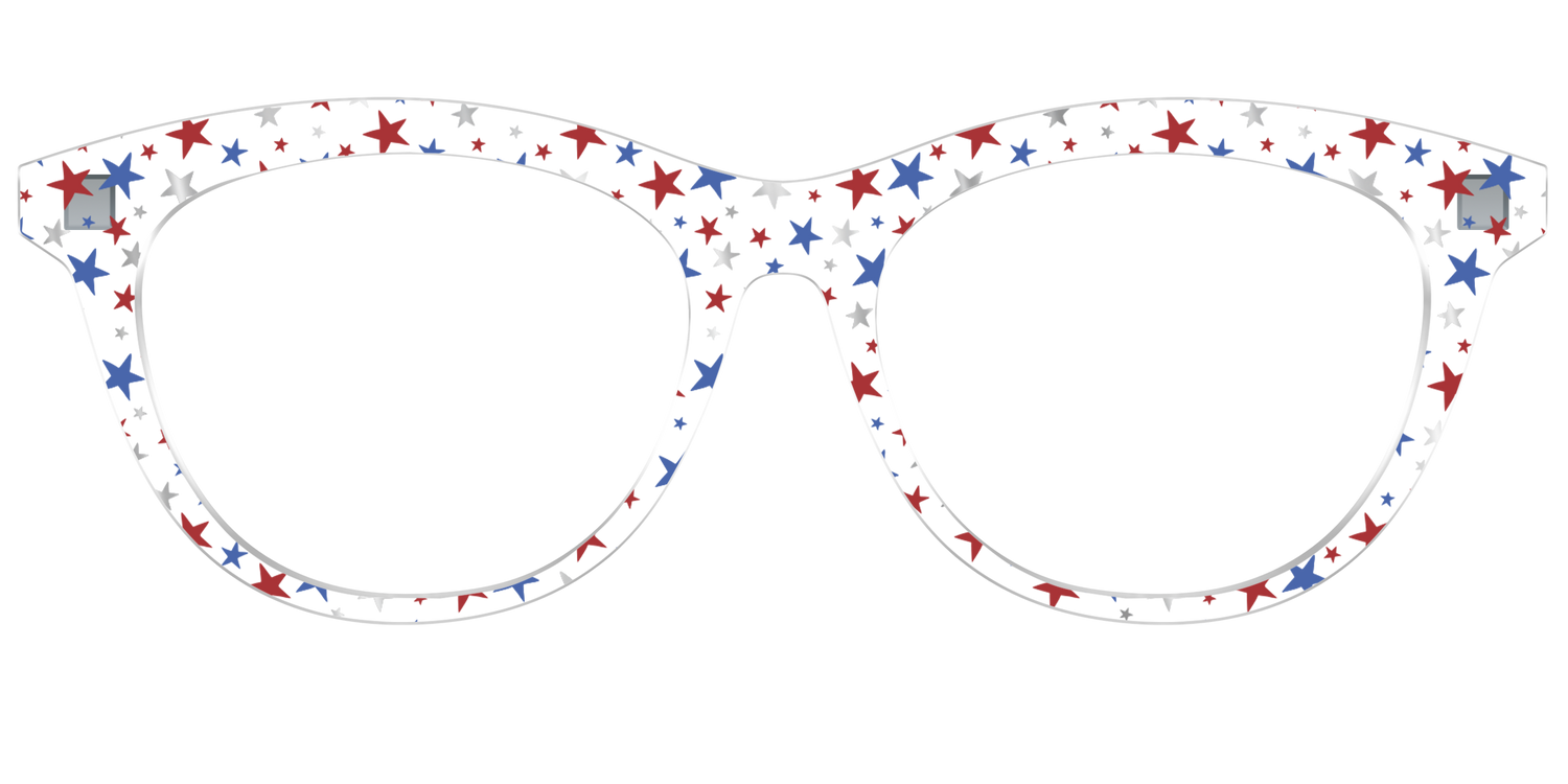 The Multi Stars Crystal with Silver Foil - Front Top Image - Pair Eyewear
