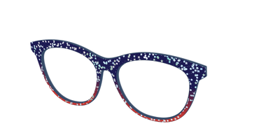 The Navy to Scarlet Gradient with Star Glitter - Angle Top Thumbnail - Pair Eyewear