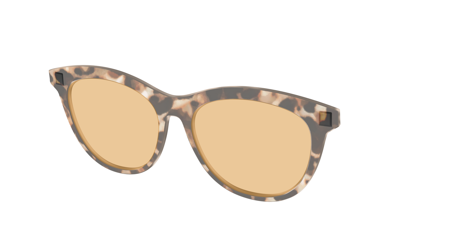 The Neutral Tort Crystal With Umber Brown Lens - Angle Top Image - Pair Eyewear
