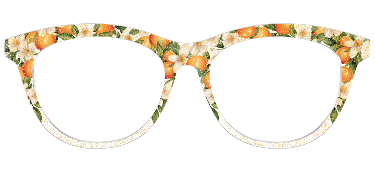 The Orange Blossom Glitter Crystal - Front Top Image - Pair Eyewear
