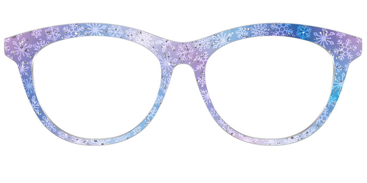 The Pastel Snowflake with Iridescent Glitter - Front Top Image - Pair Eyewear