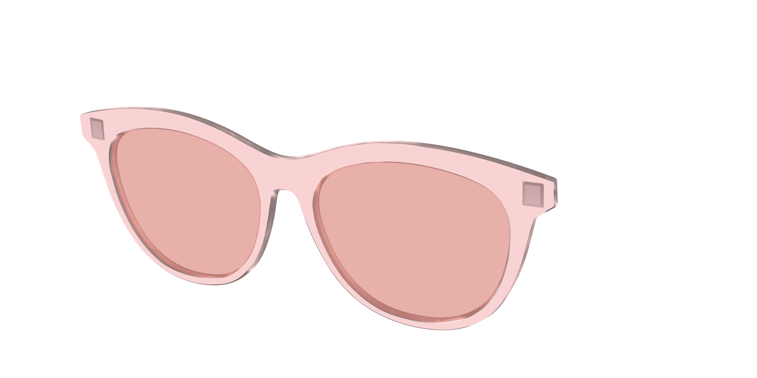 The Pink Crystal With Coral Pink Lens - Angle Top Image - Pair Eyewear