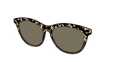 The Polarized Caramel Tortoise Horn Split Sun Top - Angle Top Thumbnail - Pair Eyewear