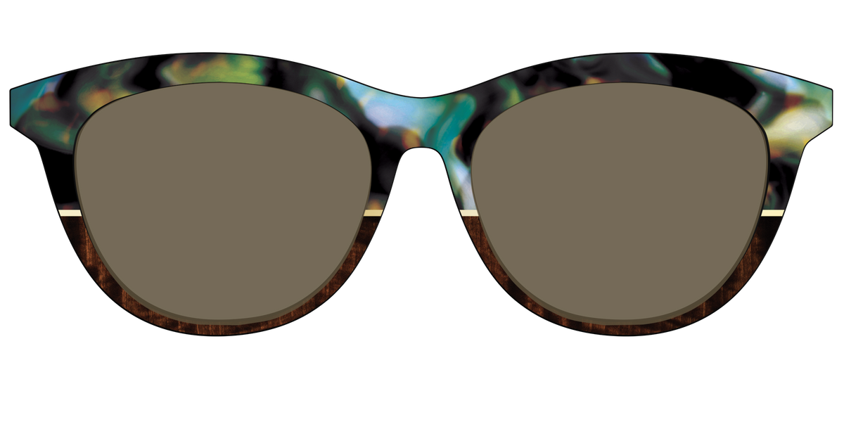The Polarized Mirage Split with Gold Foil Sun Top - Front Top Image - Pair Eyewear