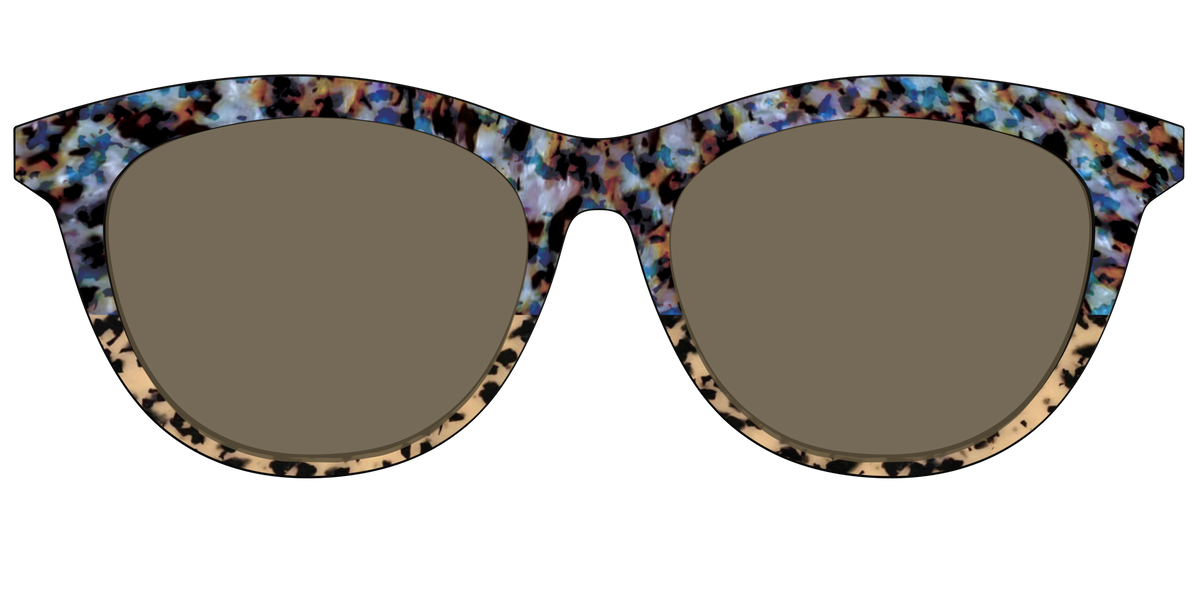 The Polarized Oasis Tortoise Split Sun Top - Front Top Image - Pair Eyewear