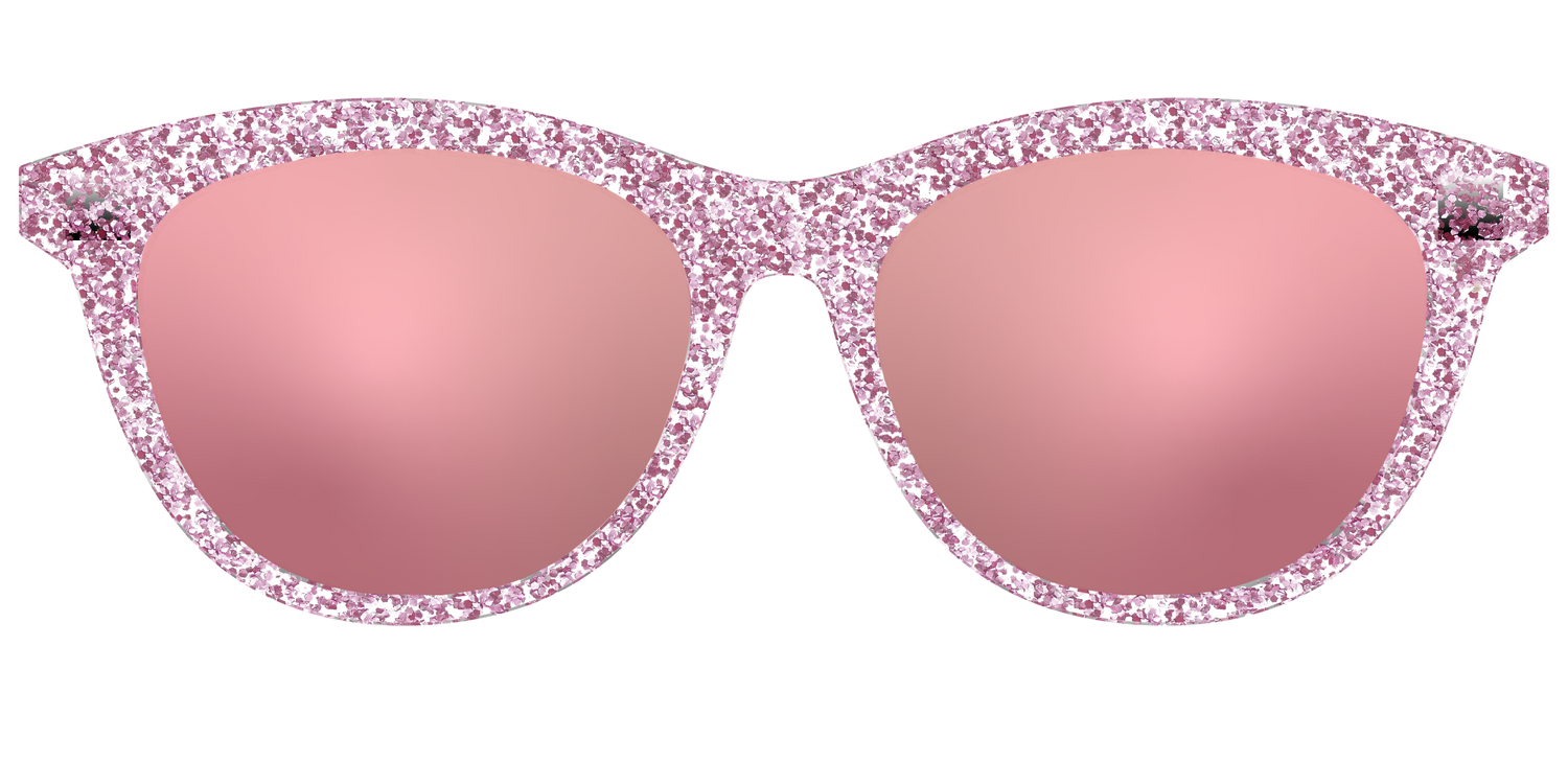 The Polarized Rose Gold Sparkle Sun Top - Front Top Image - Pair Eyewear