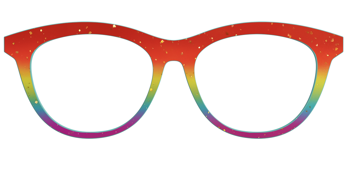 The Spectrum Gradient with Gold Flakes - Front Top Image - Pair Eyewear
