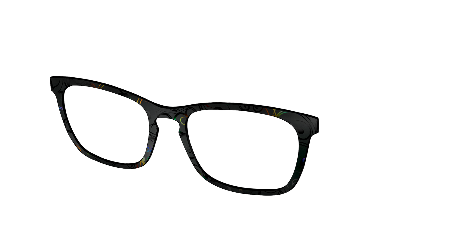 The Black Holographic Scrolls - Angle Top Image - Pair Eyewear