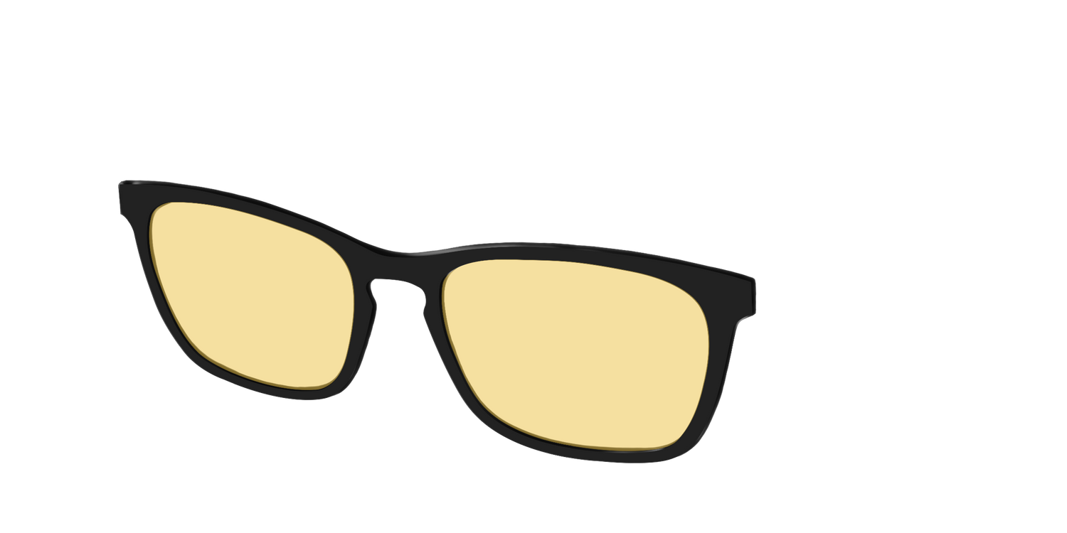 The Black With Citrine Yellow Lens - Angle Top Image - Pair Eyewear