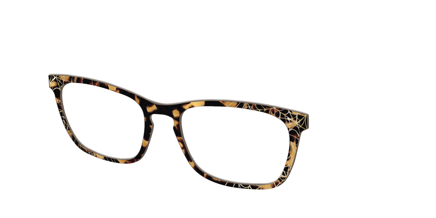 The Haunted Tortoise with Gold Foil Webs - Angle Top Image - Pair Eyewear