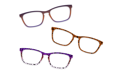 Purple Confetti Tortoise Gold Metal - Set